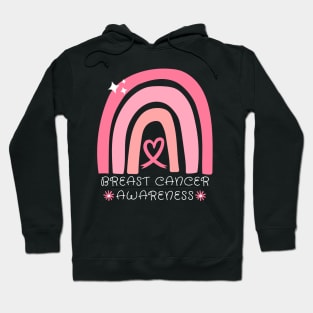 Pink Ribbon Breast Cancer Awareness Rainbow Hoodie